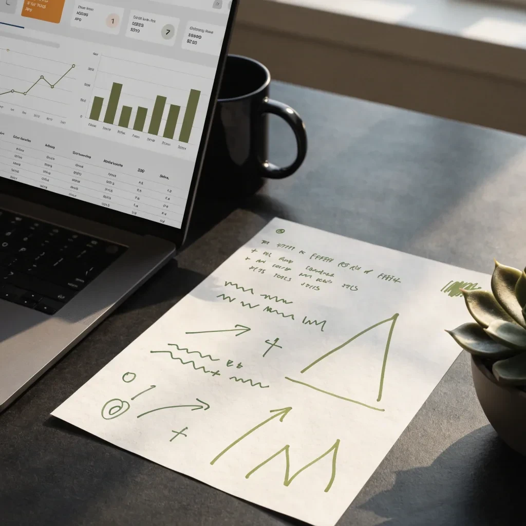 Analytics dashboard s KPI tilemi a chartmi — UI/UX Šaľa